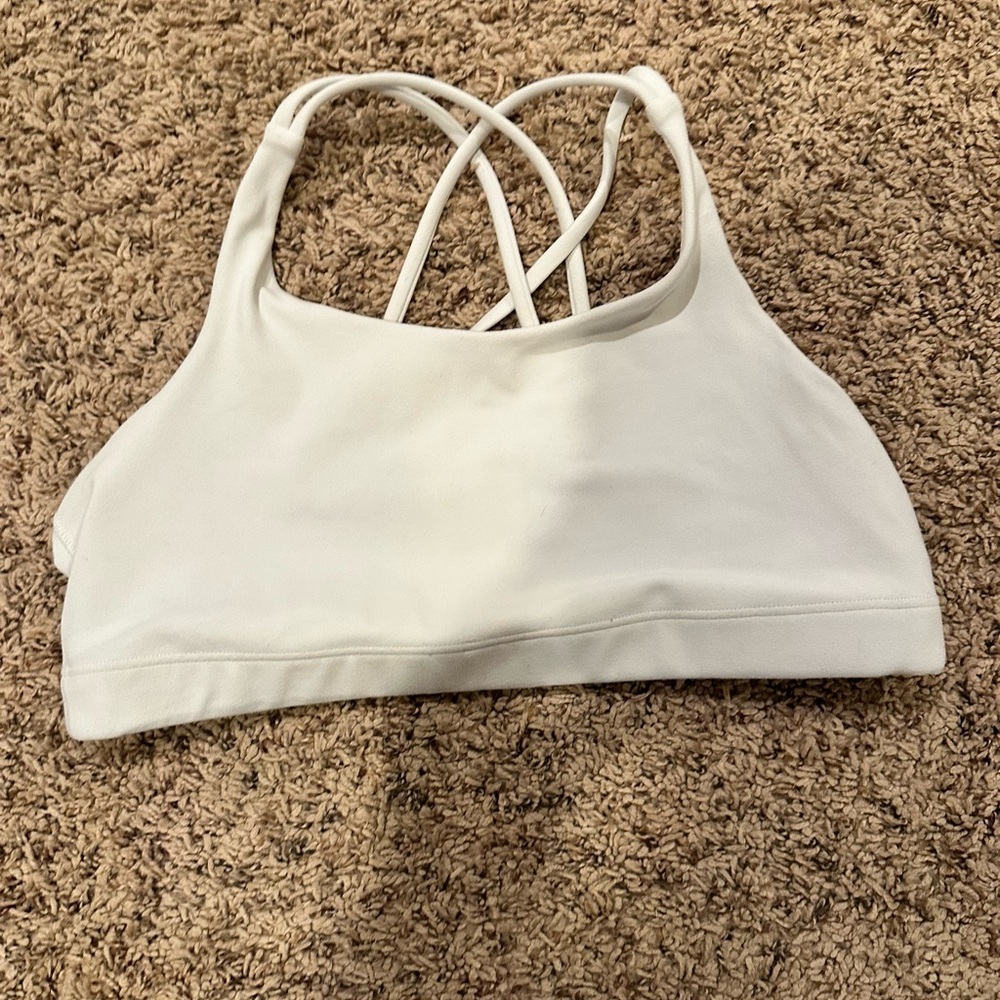 Athleta White Cross-Back Sports Bra XL/Y14